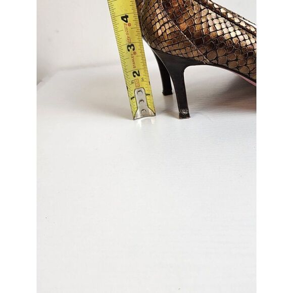 Delman Gold Snake Skin Design Vintage Shoes, Size 7.5 - Picture 6 of 8